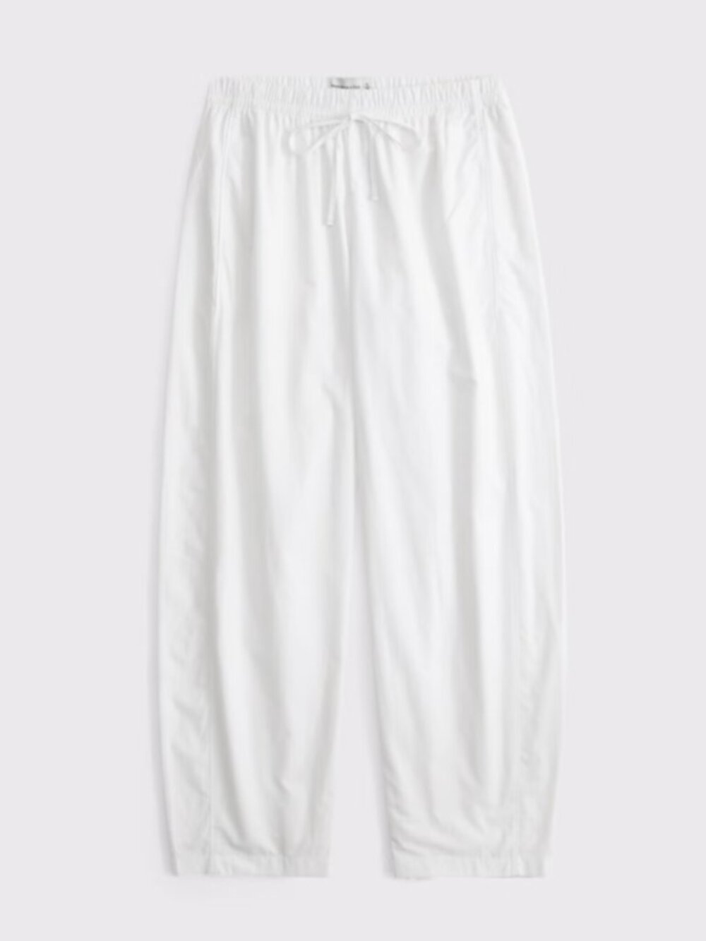 🤍 Abercrombie White Poplin Barrel Leg Pull-On Pants Size L